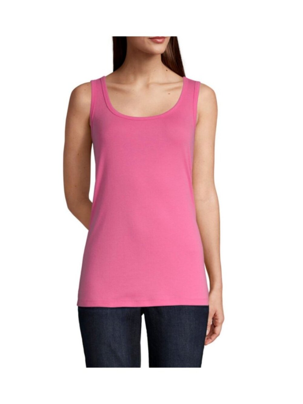 St. John's Bay Women's Scoop Neck Tank Top Shirt Layer Pink 100% Cotton XL 1X